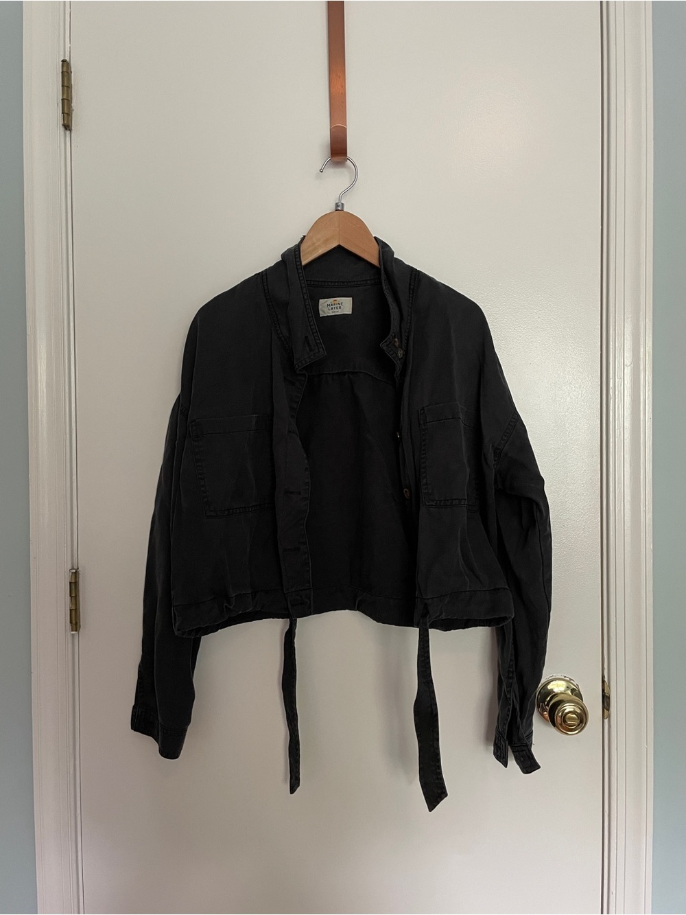 Marine Layer Cropped Dark Gray Utility Jacket